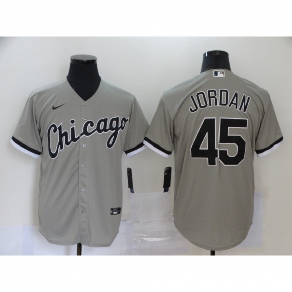 Men's Chicago White Sox #45 Michael Jordan Grey Cool Base Stitched MLB Jersey