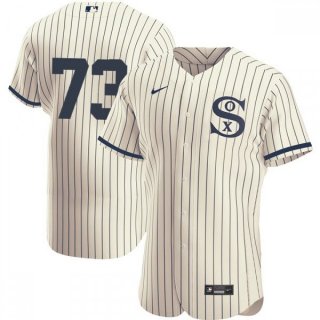 Men's Chicago White Sox #73 Yermin Mercedes 2021 Cream/Navy Field of Dreams Flex Base Stitched Jersey