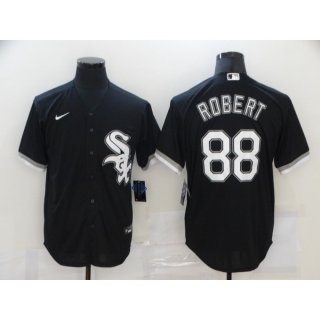 Men's Chicago White Sox #88 Luis Robert Black Cool Base Stitched Jersey