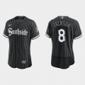 Men's Chicago White Sox #8 Bo Jackson Black 2021 City Connect Flex Base Stitched Jersey
