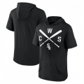 Men's Chicago White Sox Black Short Sleeve Pullover Hoodie
