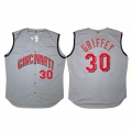 Men's Cincinnati Reds #30 Ken Griffey Jr. Gray Stitched Baseball Jersey
