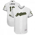 Men's Cleveland indians #12 Francisco Lindor White 2018 Memorial Day Flexbase Stitched MLB Jersey