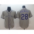 Men's Colorado Rockies #28 Nolan Arenado Grey Cool Base Stitched MLB Jersey