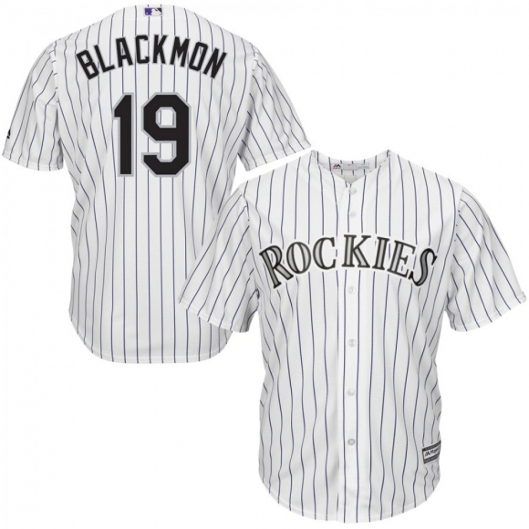 Men's Colorado Rockies #19 Charlie Blackmon White Cool Base Stitched MLB Jersey