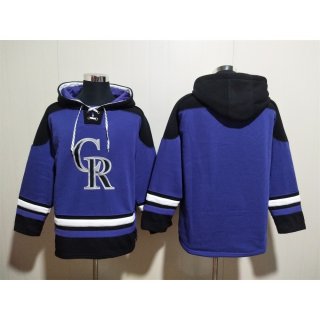 Men's Colorado Rockies Blank Purple Ageless Must-Have Lace-Up Pullover Hoodie