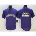 Men's Colorado Rockies Purple Team Big Logo Stitched Baseball Jersey