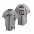 Men's Detroit Tigers #21 Jacoby Jones Grey Cool Base Stitched Jersey