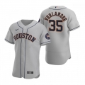 Men's Houston Astros #35 Justin Verlander Gray Flex Base Stitched Jersey