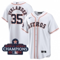 Men's Houston Astros #35 Justin Verlander White 2022 World Series Champions Home Stitched Baseball Jersey