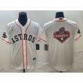 Men's Houston Astros White 2023 Gold Collection With World Serise Champions Patch Team Big Logo Cool Base Stitched Baseball Jersey