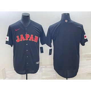 Men's Japan Baseball Blank 2023 Black World Baseball Classic Stitched Jersey