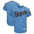Men's Kansas City Royals Blank Blue 2018 Memorial Day Flexbase Stitched MLB Jersey
