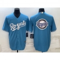 Men's Kansas City Royals Light Blue Team Big Logo Cool Base Stitched Jersey