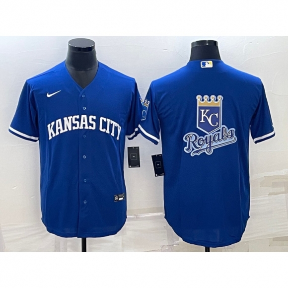 Men's Kansas City Royals Royal Team Big Logo Cool Base Stitched Jersey