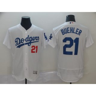 Men's Los Angeles Dodgers #21 Walker Buehler White 2019 Flex Base Stitched MLB Jersey
