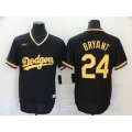Men's Los Angeles Dodgers #24 Kobe Bryant Black KB Patch Cool Base Stitched Jersey