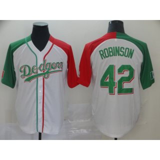 Men's Los Angeles Dodgers #42 Jackie Robinson Mexican Heritage Culture Night MLB Jersey