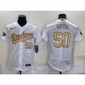 Men's Los Angeles Dodgers #50 Mookie Betts 2022 All-Star White Flex Base Stitched Baseball Jersey