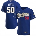 Men's Los Angeles Dodgers #50 Mookie Betts Royal Blue Championship Flex Base Sttiched MLB Jersey