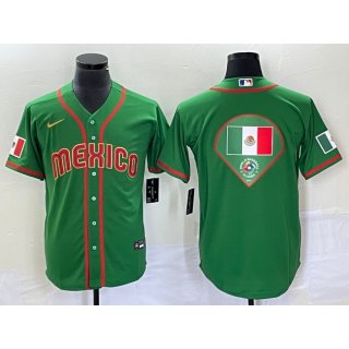 Men's Mexico Baseball 2023 Green World Baseball Classic Team Big Logo Stitched Jersey