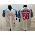 Men's Mexico Baseball #56 Randy Arozarena 2023 White Blue World Baseball Classic Stitched Jersey