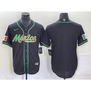 Men's Mexico Baseball Blank 2023 Black World Baseball Classic Stitched Jersey