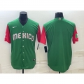 Men's Mexico Baseball Blank 2023 Green World Baseball With Patch Classic Stitched Jersey