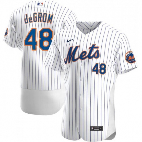 Men's New York Mets #48 Jacob deGrom 2020 White Flex Base Stitched MLB Jersey