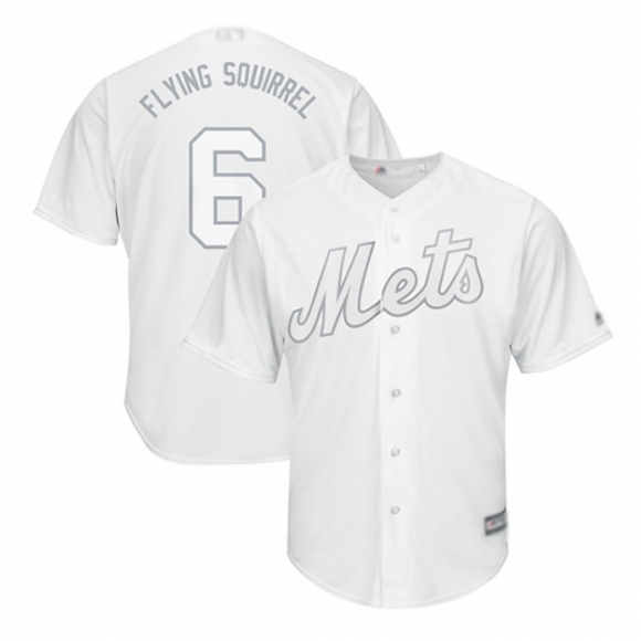 Men's New York Mets #6 Jeff McNeil "Flying Squirrel" White Cool Base Stitched Baseball Jersey