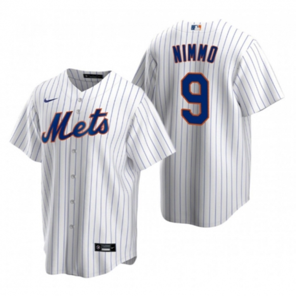 Men's New York Mets #9 Brandon Nimmo White Cool Base Stitched Baseball Jersey