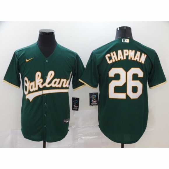 Men's Oakland Athletics #26 Matt Chapman Green Cool Base Stitched MLB Jersey