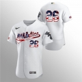 Men's Oakland Athletics #26 Matt Chapman White 2020 Stars & Stripes Flex Base Stitched Jersey