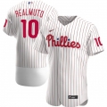Men's Philadelphia Phillies #10 J.T. Realmuto White Flex Base Stitched Jersey