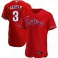 Men's Philadelphia Phillies #3 Bryce Harper Red Flex Base Stitched Jersey