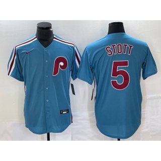 Men's Philadelphia Phillies #5 Bryson Stott Blue Cool Base Stitched Jersey