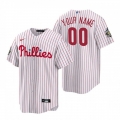 Men's Philadelphia Phillies ACTIVE Player Custom White 2022 World Series Cool Base Stitched Baseball Jersey