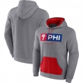 Men's Philadelphia Phillies Heathered Gray iconic Steppin Up Fleece Pullover Hoodie