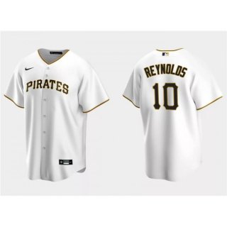 Men's Pittsburgh Pirates #10 Bryan Reynolds White Cool Base Stitched Baseball Jersey