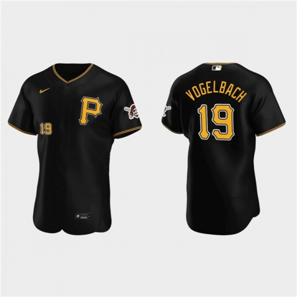 Men's Pittsburgh Pirates #19 Daniel Vogelbach Black Flex Base Stitched MLB Jersey