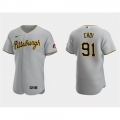 Men's Pittsburgh Pirates #91 Ji Man Choi Grey Flex Base Stitched Baseball Jersey