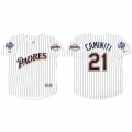 Men's San Diego Padres #21 Ken Caminiti White 1998 World Series Cool Base Stitched Jersey