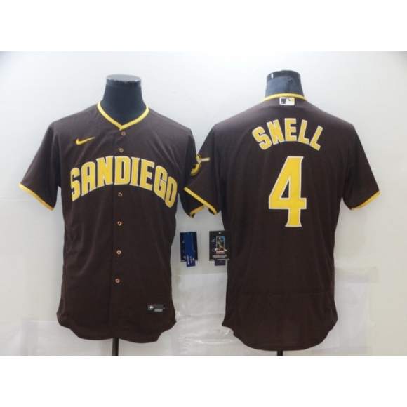 Men's San Diego Padres #4 Blake Snell 2020 Brown Flex Base Stitched MLB Jersey