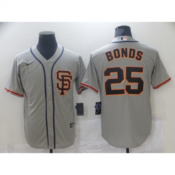 Men's San Francisco Giants #25 Barry Bonds Gray Cool Base Stitched Jersey