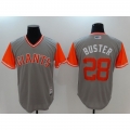 Men's San Franciscoc Giants #28 Buster Posey Grey Stitched MLB Jersey