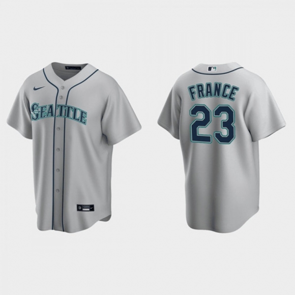 Men's Seattle Mariners #23 Ty France Gray Cool Base Stitched jersey