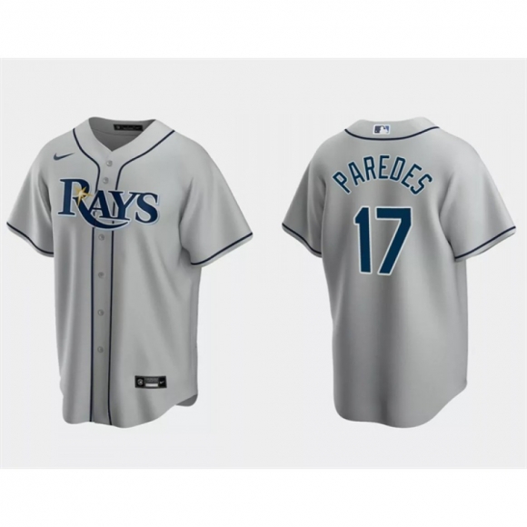 Men's Tampa Bay Rays #17 isaac Paredes Gray Cool Base Stitched Baseball Jersey