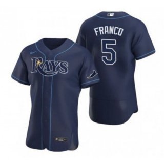 Men's Tampa Bay Rays #5 Wander Franco Navy Flex Base Stitched Jersey