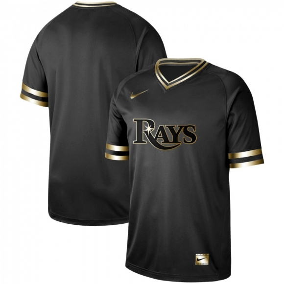 Men's Tampa Bay Rays Black Gold Stitched MLB Jersey
