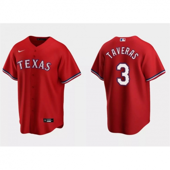 Men's Texas Rangers #3 Leody Taveras Red Cool Base Stitched Baseball Jersey